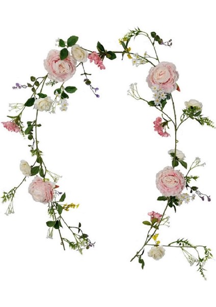 Esinti Yapay Çiçek Çelenk 6 Ft Çiçek Çelenk Karışık Gül Yaprağı Çelenk (Yurt Dışından)