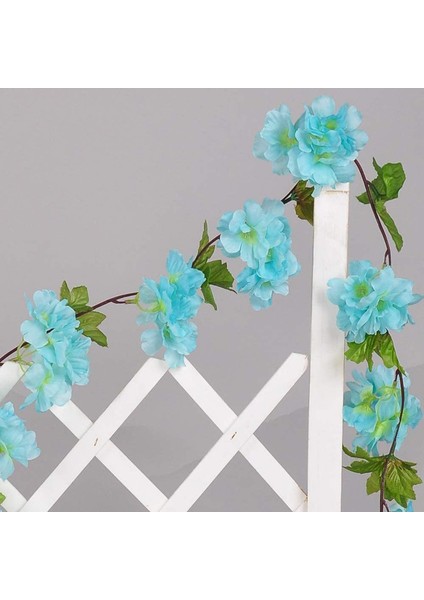 2 Adet x 235 cm Yapay Kiraz Çiçeği Ipi - Mavi (Yurt Dışından) modelleri