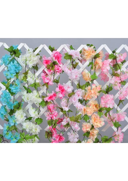 2 Adet x 235 cm Yapay Kiraz Çiçeği Ipi - Mavi (Yurt Dışından) indirimleri