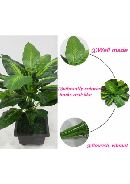 Büyük 50CM Yaprak Dökmeyen Yapay Bitki 25 Yapraklı Gerçekçi Çalı Saksı Bitkisi (Yurt Dışından) fırsatları