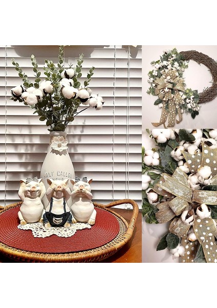 20 Adet Pamuk Sapı, Yapay Pamuk Çiçekleri, Kurutulmuş Pamuk Çubukları (Yurt Dışından) indirimleri