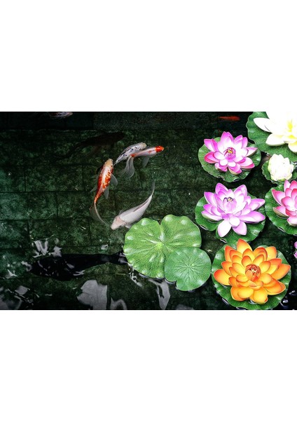 Esinti Parçası Havuz Için 7 Inç Yapay Yüzen Köpük Lotus Çiçekleri, Realis (Yurt Dışından) modelleri