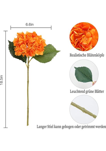Tifuly Yapay Ortanca Çiçeği, 5 Adet Gerçekçi Tek Uzun Kök Ipek (Yurt Dışından) fiyatları