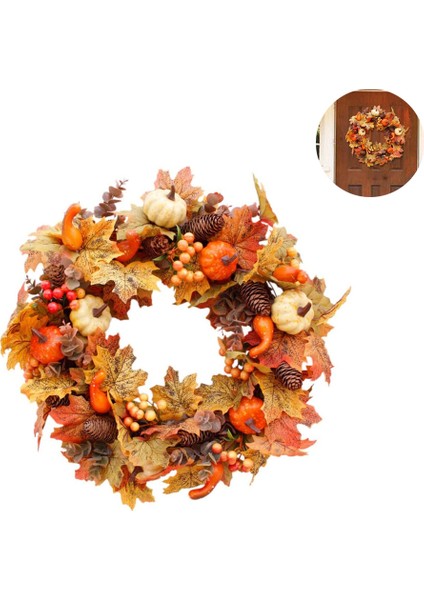 Esinti Yapay Kabaklar Çelenk Sonbahar Yaprakları Akçaağaç Yaprağı Sonbahar Çelenk Ön Kapı Dekor Çelenk (Yurt Dışından) modelleri