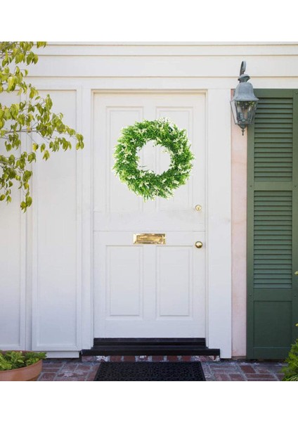 Plastik Yeşil Yaprak Çelenk - 16" Yapay Lavanta Çelenk (Yurt Dışından)