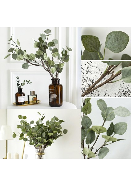 Yapay Yeşil Saplar, 6'lı Paket, Plastik Bitkiler, Ev Için Çiçekli Yeşil Saplar (Yurt Dışından) modelleri