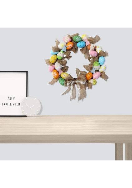 40CM Keten Kurdeleli ve Fiyonklu Paskalya Yumurtası Çelengi - Yapay Çiçek Turna (Yurt Dışından) modelleri