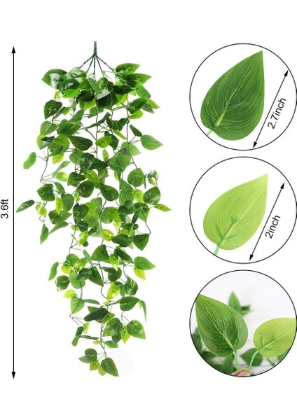 Piece Yapay Asma Bitkiler 1.1m Yapay Sarmaşık Asma Yapay Sarmaşık Yaprağı (Yurt Dışından) fiyatları