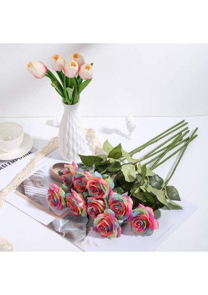 12 Adet Yapay Gökkuşağı Çiçekleri Gökkuşağı Gül Buketi Yapay Gökkuşağı (Yurt Dışından) fırsatları