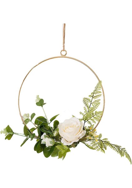 Boys Yapay Çiçek Asılı Dekorasyon Yuvarlak Metal Halka Duvar Çelengi (Yurt Dışından)