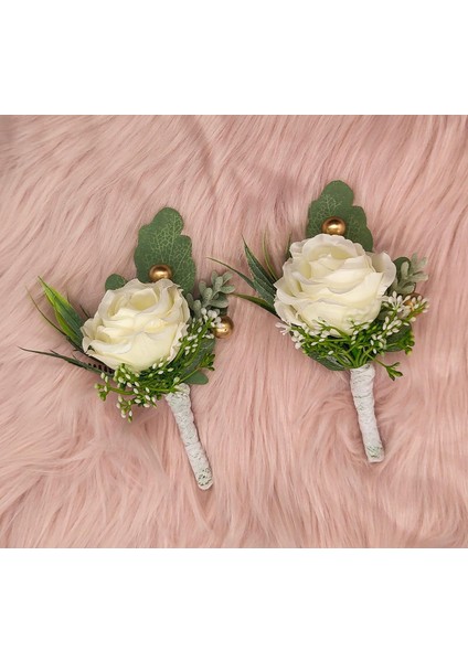 Damat ve En Iyi Erkek Takım Elbise Dekorasyonu Için Masterr Piece Düğün Yaka Çiceği (Yurt Dışından) indirimleri