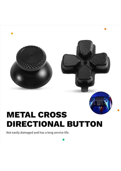 1 Takım Ps5 Denetleyicisi Için Tam Set Metal Çapraz Yön Düğmesi Abxy Anahtar Ps5 Manalog Thumbsticks Kap Onarım Parçaları B (Yurt Dışından) indirimleri