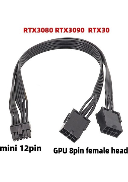 1pcs Çift Pcıe 8 Pinli Kadın - Mini 12 Pin Erkek Gpu Güç Adaptör Kablosu Nvıdıa Geforce RTX3080 RTX3090 Gpu (Yurt Dışından) indirimleri