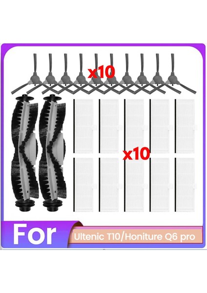 22PCS Vakum Fırçası ve Filtre Aksesuarları Ultenik T10 Honiture Q6 Pro Vakum Süpürge Aksesuarları Yedek Parçalar (Yurt Dışından)