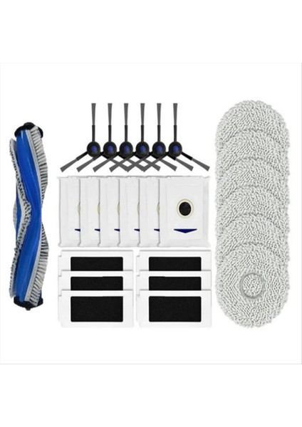 Ecovacs Için T30 Pro OMNI/DDX14/YEDX14/YEDI M12 Pro+ Vakum Süpürge Tuz Torbaları Hepa Filtre Ana Yan Fırça Mop Bez Aksesuarları (Yurt Dışından)