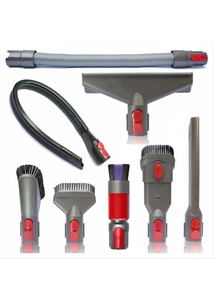 8pcs Vakum Ataşmanları Temizleme Fırçası ve Hortum Alet Kiti Dyson V7 V8 V8 V10 V11 V15 (Yurt Dışından)