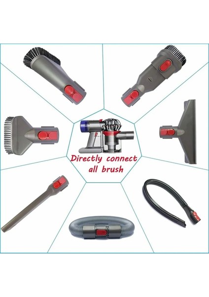 8pcs Vakum Ataşmanları Temizleme Fırçası ve Hortum Alet Kiti Dyson V7 V8 V8 V10 V11 V15 (Yurt Dışından) fırsatları