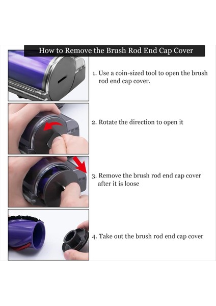 2pcs Dyson V6 / DC59 / DC62 / SV03 / SV073 Için Fırça Çubuk Uç Kapağı Kapak (Yurt Dışından) modelleri