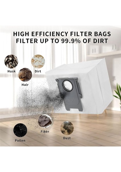 8pcs Toz Torbaları Roborock S8+ / S8 Pro Ultra / S7 Maxv Ultra / Q5 / Q5+ / Q7+ / Q7 Max+ Vakum Süpürge Çantası (Yurt Dışından) indirimleri