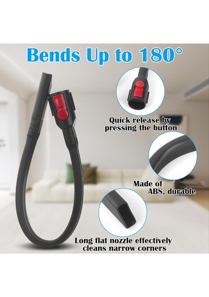 Dyson V11 V10 V8 V7 Için Yedek Streç Hortum Uzantısı, Esnek Genişletilmiş Crevice Nozul, Anahtar Kilidi ve Adaptör (Yurt Dışından) fırsatları