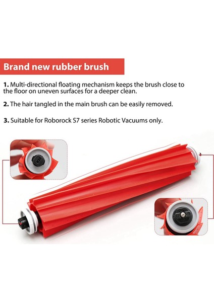 Roborock S7 S70 S7MAX T7S T7S Plus Ana Fırça Hepa Filtresi Mop Pad Yedek Parçalar Vakum Süpürge Aksesuarları Siyah (Yurt Dışından) fırsatları