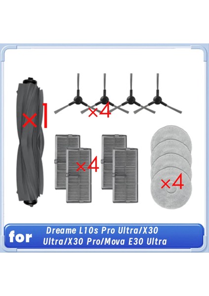 Dreame L10S Pro Ultra ISI/X30 ULTRA/X30 Pro/mova E30 Ultra Robot Vakum Süpürge Süpürücü Aksesuarları Için 13 Pcs (Yurt Dışından)