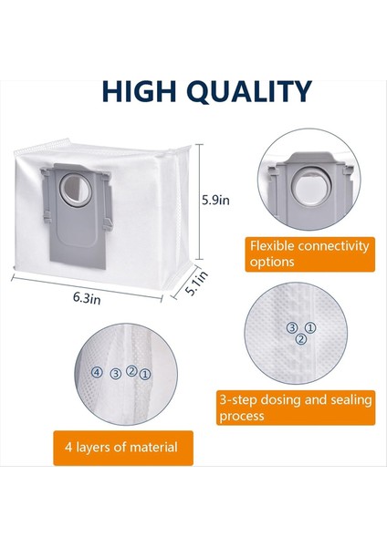 Roborock S8+ / S8 Pro Ultra / S7 Maxv Ultra / S7 Pro Ultra / Q7+ / Q7 Max+ / Q5+ Vakum Süpürge Torbaları Için 15 Pcs Toz Torbaları (Yurt Dışından) fırsatları