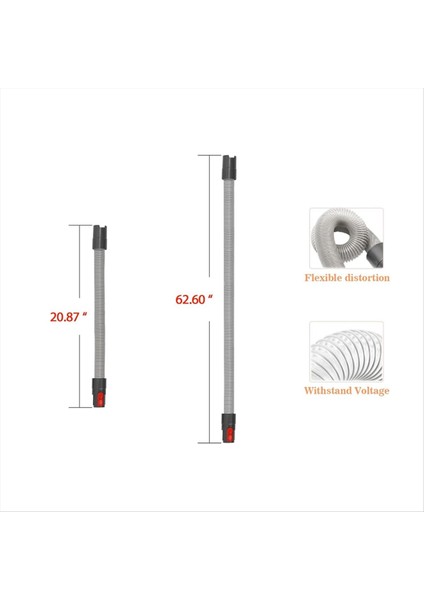Dyson Vaccum V7 V8 V8 V10 V12 V15 ve V6 Dc Serisi Için Esnek Uzatma Hortumu Ek- Tetik Kiliti, Adaptör Dahil (Yurt Dışından) modelleri