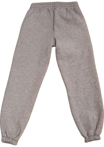 Unisex Gri Lastik Paça Pamuklu Eşofman Altı 3 Iplik