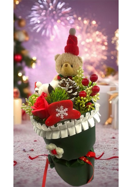 Canlı Yeşil Yeni Yıl Buketi, Ferah ve Neşeli Çiçekler modelleri