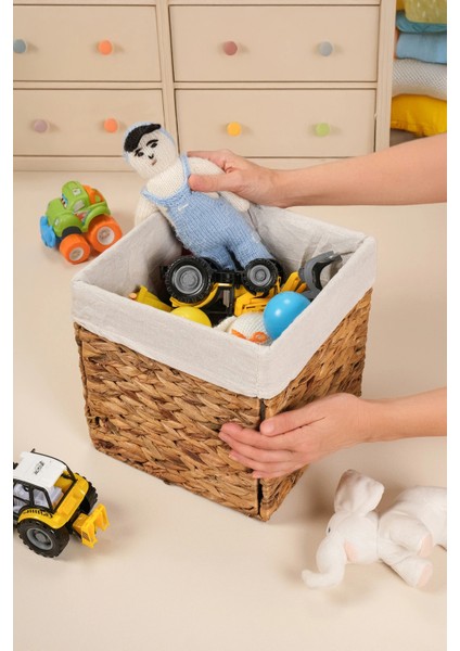 Allegra - Hasır Iç Korumalı Katlanır Kulplu Çok Amaçlı, Organizer, Düzenleyici Sepet 25X25 fiyatları