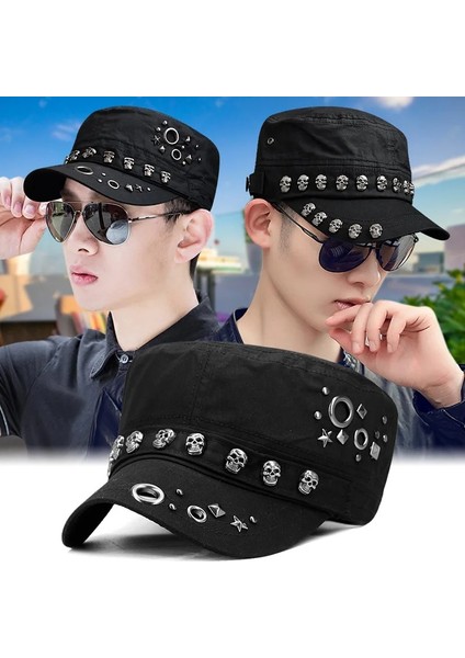 Hip Hop Beyzbol Kapaklar Kafatası Perçinler Punk Erkekler Kadınlar Için (Yurt Dışından) fiyatları