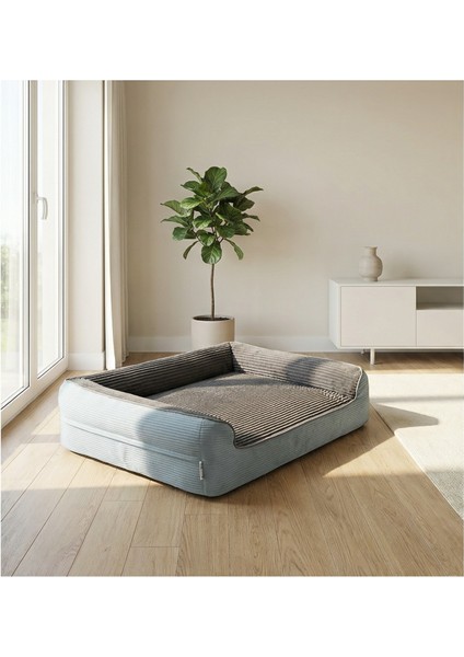 Füme Gri Premium Sofa Blok Visko Sungerli Alezli Fermuarlı Yıkanabilir Köpek Yatağı modelleri