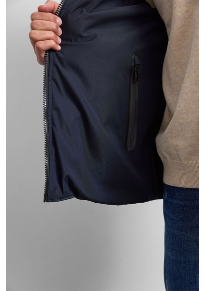 Lacivert Smart Fit Çift Taraflı Kapüşonlu Mont modelleri