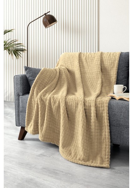 Wellsoft Battaniye-Tv Battaniyesi- Peluş Polar Yumuşak BATTANIYE-110X160 Cm-Deve Tüyü