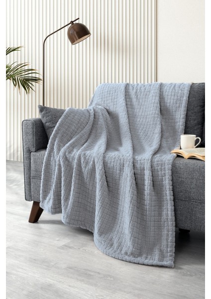 Wellsoft Battaniye-Gri Tv Battaniyesi- Peluş Polar Yumuşak BATTANIYE-110X160 cm