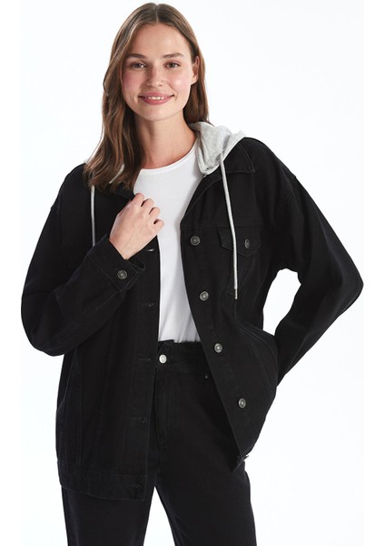 Yeni Sezon Kapüşonlu Kadın Jean Ceket