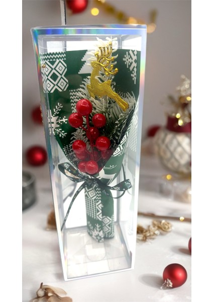 Canlı Yeşil Çiçek Demeti Kutusunda, Doğa Güzelliğiyle Sofranıza Renk Katın