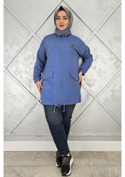 Kadın Dikme ve Taş Detaylı Tesettür Giy Çık modelleri