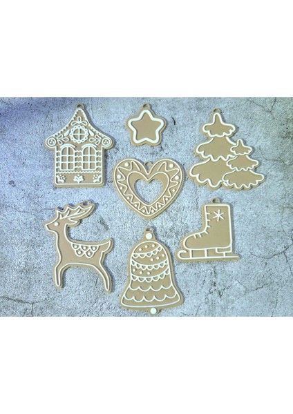 Noel Temalı Kapı Süsü ve Işık Anahtarı, Kalp ve Zencefilli Kurabiye Tasarımı