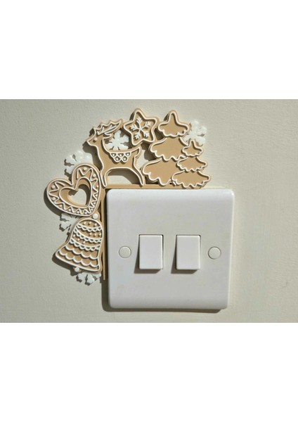 Noel Temalı Kapı Süsü ve Işık Anahtarı, Kalp ve Zencefilli Kurabiye Tasarımı fiyatları