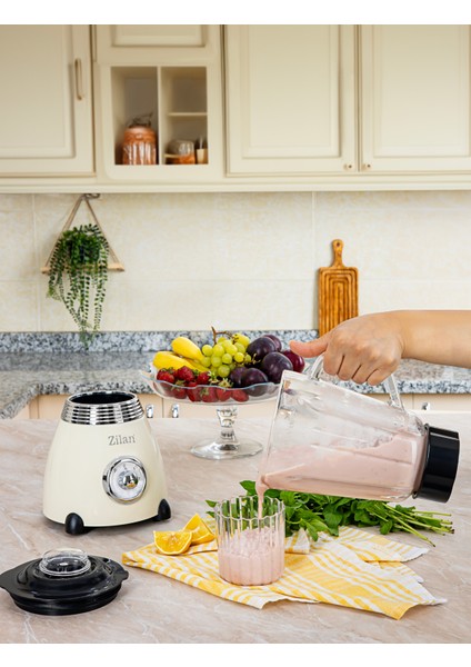 ZLN1207 | Retro Stand Blender | 1,5l Cam Hazne | 500W Blendar | 2 Hız Ayarı | Bej modelleri