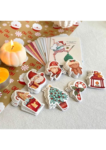 Kırmızı Yılbaşı Stickerları, 14 Parça, Neşeli ve Renkli Dekorasyonlar fiyatları
