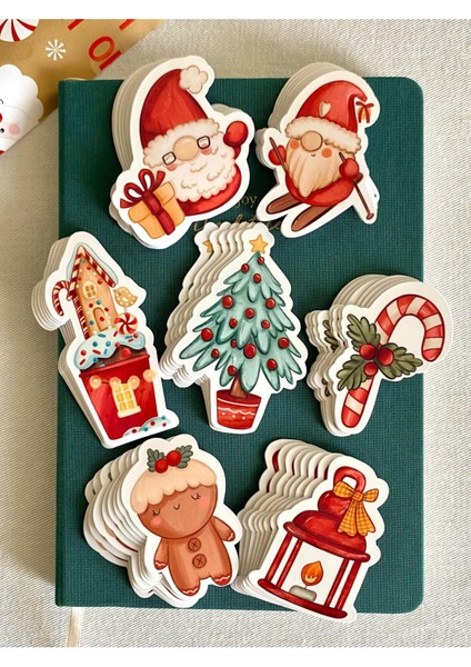 Kırmızı Yılbaşı Stickerları, 14 Parça, Neşeli ve Renkli Dekorasyonlar indirimleri