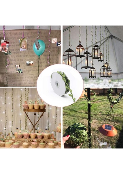 3 Cilt Yapay Simülasyon Rattan Yaprak, Altın/gümüş/yeşil (Yurt Dışından) modelleri