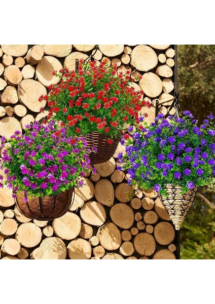 4'lü Uv Işınlarına Dayanıklı Asma Yapay Çiçek Paketi (Kırmızı) (Yurt Dışından) indirimleri