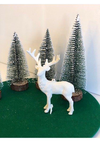 2'li 15 cm Karlı Yılbaşı Ağacı Masaüstü Dekor Yeşil Noel Süsü fiyatları