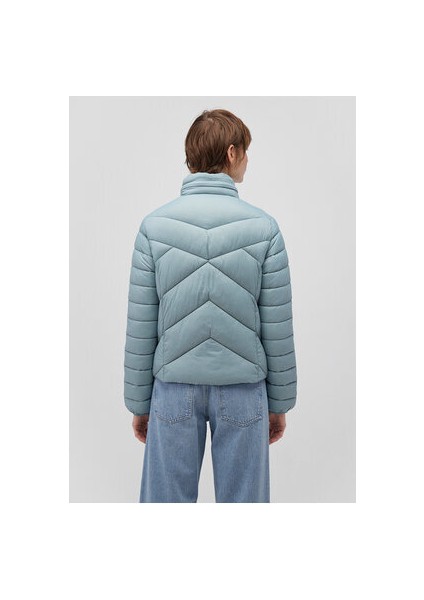 Renkli Kadın Şişme Mont 110698-34521 Dik Yaka Orta Kalınlıkta Günlük Stil