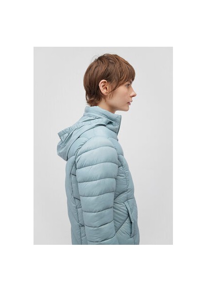 Renkli Kadın Şişme Mont 110698-34521 Dik Yaka Orta Kalınlıkta Günlük Stil