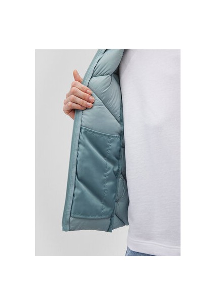 Renkli Kadın Şişme Mont 110698-34521 Dik Yaka Orta Kalınlıkta Günlük Stil